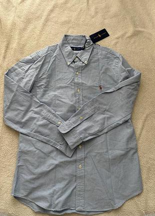 Чоловіча сорочка ralph lauren oxford shirt (блакитна)