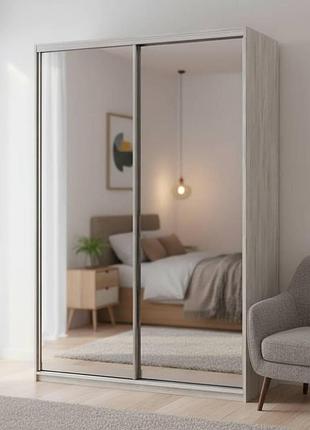 Шкаф купе doros сити лайт сосна натти 2 зеркала 150х60х225 (drs-011966)