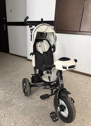 Дитячий триколісний велосипед turbo trike mt 1006 гумові колеса