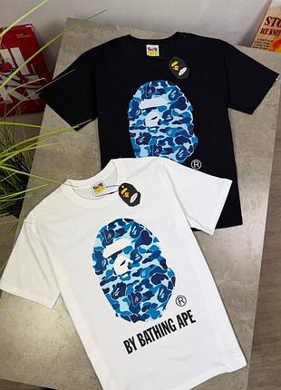 Футболка bape біла / чорна чоловіча