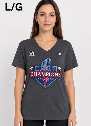 Жіноча футболка fanatics philadelphia phillies world series champions 2022, сіра, l/g
