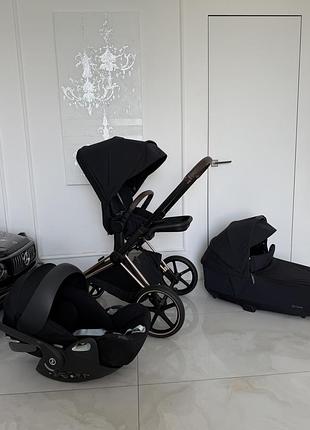 Коляска, люлька, автокресло cybex priam черная