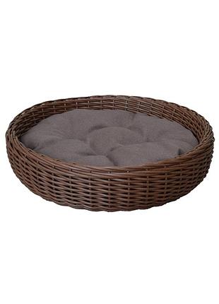 Лежанка (лежак) для кошек и собак из ротанга ручной работы. спальное место xl молочный шоколад