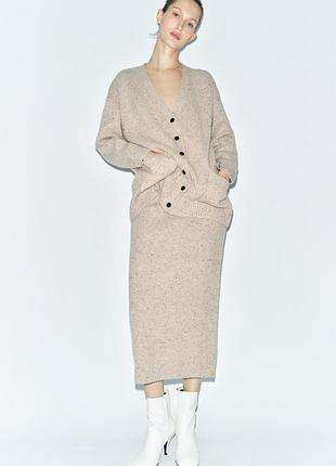 Комплект кардиган та спідниця з вовни  zara,хл новий