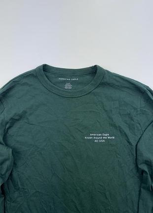 Чоловічий темно-зелений лонгслів american eagle 5