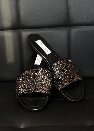 Шльопанці jimmy choo з блискітками, розмір 38