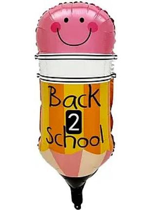 Фольгована кулька  (34х65 см) олівець "back 2 school" різнокольоровий