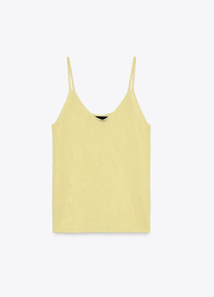 Жовтий трикотажний топ від zara, новий, s