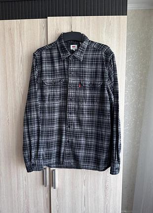 Фланелева сорочка levi's в клітинку (левіс), байкова тепла сорочка, розмір l
