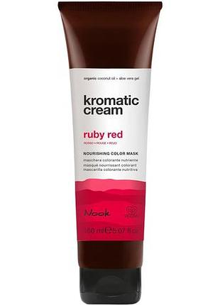 Питательная тонирующая маска ярко-красный nook kromatic cream nourishing color mask ruby red 150 мл