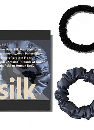 Набір із 2 шовкових резинок для волосся silky в боксі, ширина 1 см / 2 см (колір №20)