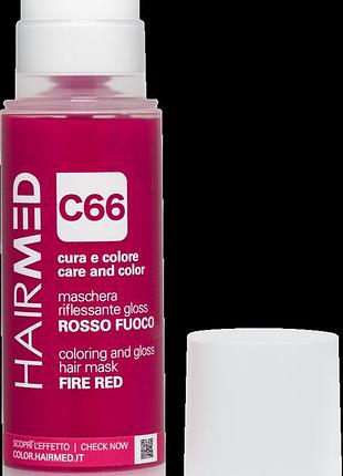 Тонирующая маска ярко-красная hairmed c66 150 мл