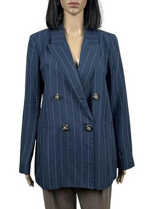 Лляний двобортний блейзер massimo dutti