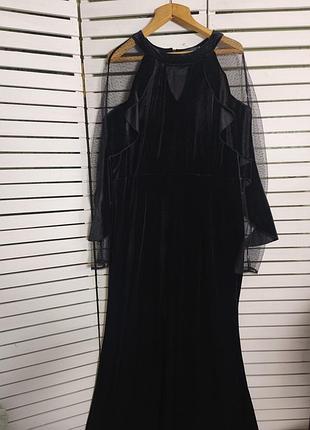 3xl miiss ord шикарна сукня максі велюр