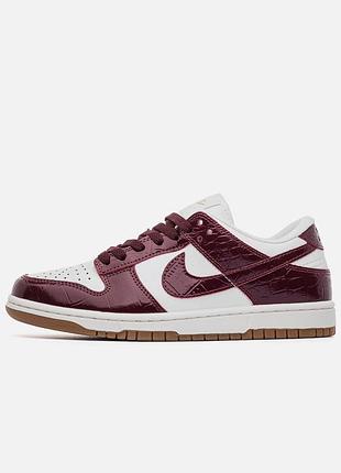 Nike dunk low x beige bordo/найк данк лоу бежевые с бордовым 36 37 38 39 40