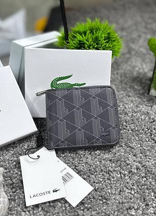 Гаманець на блискавці lacoste сірий