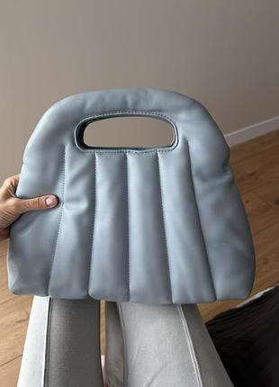 Сумка стьобана zara блакитна