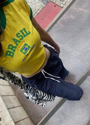 Футболка майка brasil  топ brazil желтая зеленая кофточка летняя яркая надпись бразильская