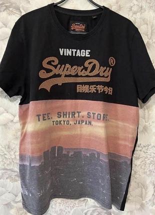Футболка superdry з вінтажним принтом, розмір 2xl
