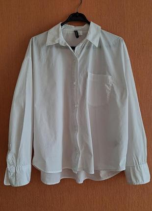 Рубашка белая хлопок оверсайз h&m p.m