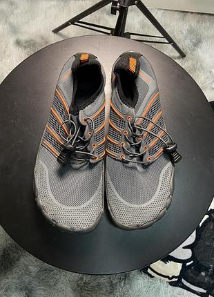 Кросівки barefoot сірі з оранжевими акцентами, розмір 41