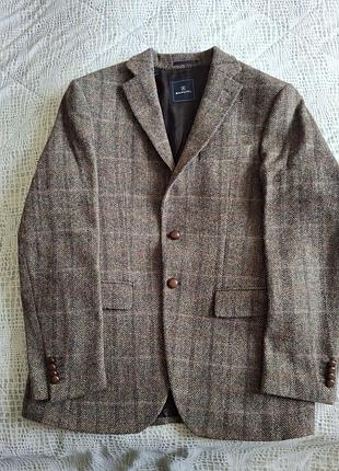 Шерстяной твидовый пиджак barutti х harris tweed (размер 50/r40), comfort fit