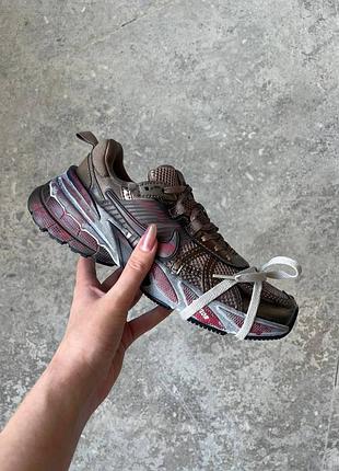 Женские кроссовки nike v2k runtek mink brown custom