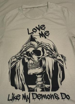 Love me like my demons do - футболка унісекс стильна брендова бавовна 3d - m