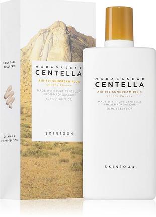 Madagascar centella air-fit suncream plus мінеральний захисний крем для чутливої шкіри spf 50+