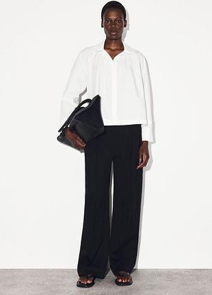 Рубашка женская cos gathered pima cotton shirt / 38