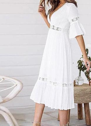 Сукня vero moda біла з вишивкою