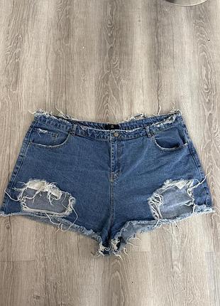 Рвані джинсові шорти раанки великого розміру батал missguided, xxxxxl 60р