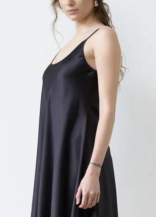 Gust for you boutique чудова нічна сорочка в чорному кольорі на тонких бретелях xl