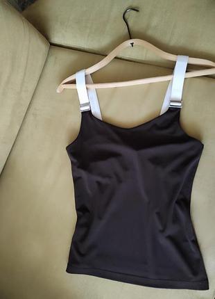 Lauren ralph lauren топ коричневый, вискоза, s/xs
