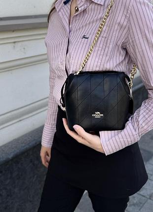 Жіноча сумка coach faye mini black/gold чорна