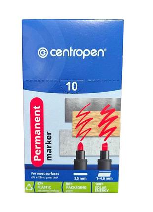 Маркер centropen 8566/01 черный круглый 2,5 мм. 10 шт. 6949