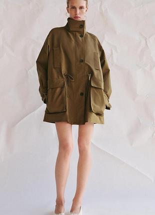 Женский тренч 100% хлопок zara original spain коричневый трен зара парка зара размер s