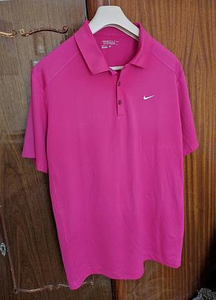 Оригинальное поло nike golf dri-fit tour performance розовое фуксия