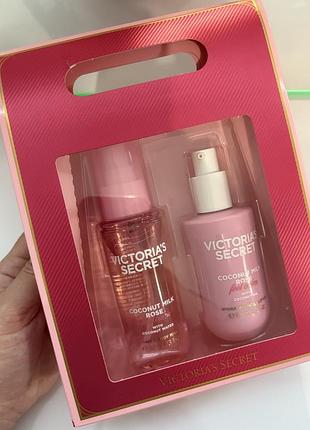 Набір спрей/лосьйон coconut milk&rose victoria’s secret (транспортний брак) оригінал