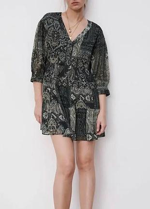 Сукня zara пейслі принт плаття zara