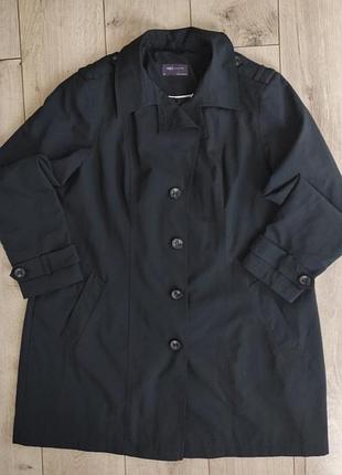 Черный классический тренч плащ marks &amp; spencer stormwear батал (размер262) в идеале!
