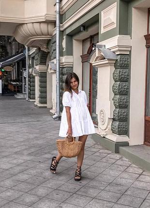 Платье парашют баллон белое zara m