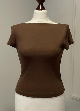 Футболка топ в рубчик бренд massimo dutti