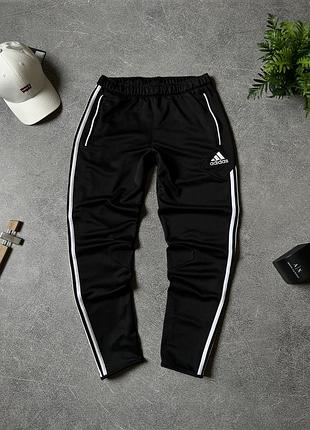Чоловічі чорні спортивні завужені футбольні штани adidas climalite оригінал розмір m/l