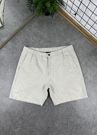 Чоловічі світлі бежеві лляні шорти h&m розмір м/l