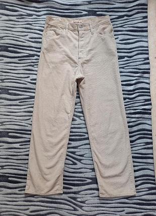 Брендовые вельветовые прямые джинсы трубы с высокой талией levis, 30 размер.