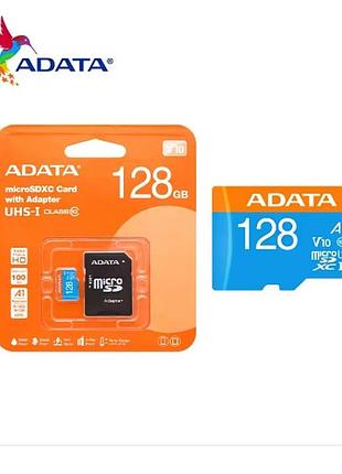 Карта пам'яті adata micro sd 128gb a1 c10 uhs-i високошвидкісна карта пам'яті micro sdxc з адаптером