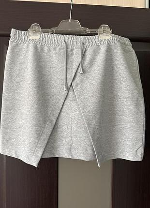 Котонова спідниця спортивна повсякдена, розмір l-xl, на резинці , шнурівка