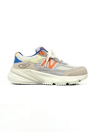 Женские кроссовки new balance 990 v6 beige/blue/orange