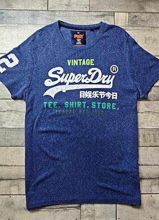 Чоловіча синя футболка superdry із серії "shirt shop" розмір xl/2xl